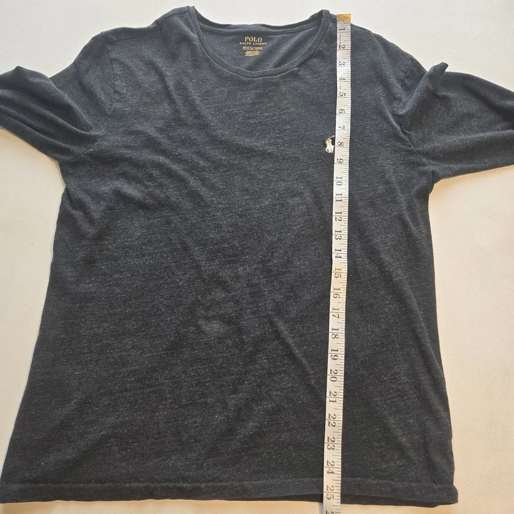 Polo Ralph Lauren Long Sleeve T Shirt Mens Medium Pony Dark Grey Cotton Crewneck